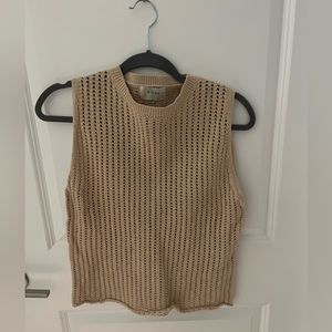 DISSH Crochet Tank Top / Vest Top in Tan